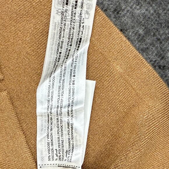 Mango Fine Knit Sweater Vest Women's Medium Camel Caramel Button Down Minimalist - Picture 10 of 11